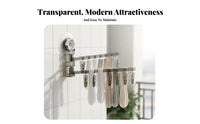 Suction Holder Drying Rack Multipurpose Foldable Clamp Hanger Wall Mounted Sock Hanger Space-Saving Laundry Accessory Waterproof