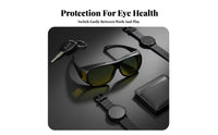 Driving Glasses Wind-Resistant Glare-Reducing Curved Glasses Protection Fit-over Sunglasses for Men, Cyclists, Biking, Traveling, Fishing