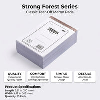 Tear Off Notepad 10 Pack Blank Pages, Rectangular Memo Pads for Office Desk, Portable Scratch for Students, Tearable Note