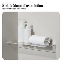 Clear Acrylic Rack Transparent Design Clear Levitating Shelf Space-Saving surfaceMounted Shelf for Collectors, Household Managers, Bathroom, Kitchen