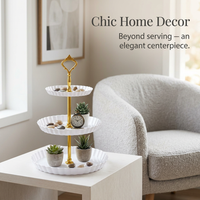 Cup Display for Parties, Afternoon Tea Stands Nordic, Light Luxury Cup Display, Minimalist Design Cup Display White Round