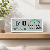Digital Clock with Temperature Large Display Digital Clock with Humidity Easy-to-Read for Office, Bedroom