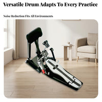 Spring-Loaded Drum Practice Pedal Padded Bass Drum Practice Pedal Metal Rubber Surface