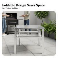 Foldable Design Collapsible Square Camp Table Space-Saving Portable Furniture Easy Storage sturdyDuty for outsidedoor lovers, Families, event Hosts, Dining, Barbecue, Patio, Camping