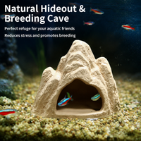 Creature Hide, Aquarium Hide, Aquarium Cave, Submersible Porous Shelter with Hiding Spots, Breeding Chambers, 2 Pieces