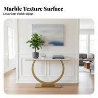 Modern Design C-Shaped Console Table Minimalist Design Household Furniture Easy to Clean Indoor Furnishing Long-Lasting Construction for Apartment Dwellers, Interior Designers, Entryway, Hallway, Living Room, Bedroom