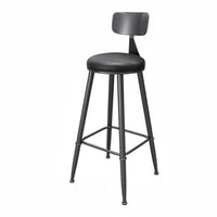 Upholstered Counter Stool with Backrest Light Luxury Design Bar Chair mechanical design Cushioned Seat for Restaurant Owners