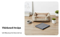 Washable Dog Sofa Multi-Season Use Soft Cat Bed Bite Resistant Bolster Dog Bed for Small Dogs, Young Dogs