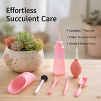7-Piece Mini Garden Tools Set, Charming Gardening Tools for Small Potted Plants, Balcony Patio Plant Tools with Watering Can, Tweezers