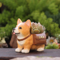 Drainage Hole Corgi Planter Cute Cartoon Design Corgi Succulent Pot Gift Idea Succulent Planter Multifunctional for Desk