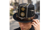 Steampunk Top Hat Cosplay Steampunk Hat with Gears Easy to Wear Costume Headwear for Cosplayers, Actors, Halloween