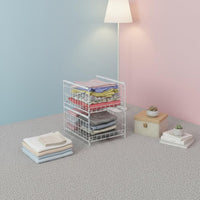 Stackable Storage Drawer Space Saving Wardrobe Shelf Organizer Easy Access Pull out Closet Shelf for Students, Dorm Room, Bedroom