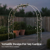 Stable Frame Flower Arch Trellis Long-Lasting Wrought Iron Garden Arbor Weather Resistant Metal Garden Arch Easy Assembly for Gardeners, Homeowners, Event Planners, Backyard, Yard, Patio, Lawn