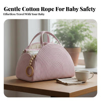 Cotton Rope Diaper Organizer Multipurpose Woven Rope Nursery Basket Portable Diaper Storage Bin Large Capacity Woven Storage Bin