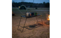 Foldable Folding Mesh Table Durable Iron Construction Lightweight Folding Table With Side Racks Portable Camping Shelf High Load-Bearing Capacity for Picnickers
