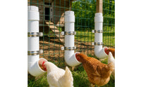 Chicken Feeder with Mounting Brackets Wall-Mounted Automatic Chicken Feeder for Fenced Running