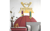 Hollow out Design Baseball Medal Hanger Easy to Install Baseball Wall Medal Rack for Game Room, Bedroom, Office