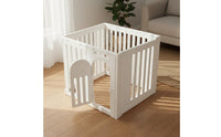 Unrestricted Combination Small Dog Kennel Fence Optional Roof Cover Indoor Dog Fence with Door Easy Assembly Modular Puppy Playpen for Young Dogs, Living Room