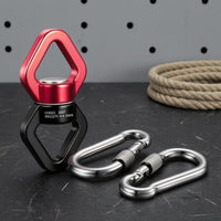Knurled Rotating Connector Metal Swivel Hook Compact Locking Hook Connector Rounded for Overhead Aerial Fitness, Hammocks, Swings