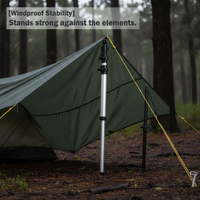 Outdoor Aluminum Alloy Telescopic Tarp Pole for Camping Tent Awning Support 2.3-2.6m Lightweight