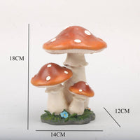 Polka Dot Toadstool Figurine Weather-Resistant Resin Toadstool Ornament