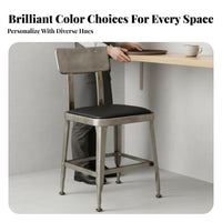 mechanical aesthetic Metal Stool with rear support Vintage Design Lowrear support Metal Stool Commercial Grade Counter Chair sturdy Construction for Restaurateurs, Interior Designers, Restaurant, Bistro, Kitchen, Patio