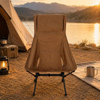 Aluminum Frame Folding Moon Chair Lightweight High Back Camping Chair Foldable Outdoor Furniture