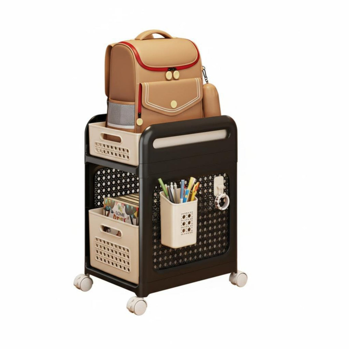 Space-Saving Wheeled School Supply Rack with Wheels Multi-Drawer Rolling Trolley Large Capacity Home Organization Versatile Design for Students, Away Fromice Workers, Under Desk, Dorm Room, Classroom, Narrow Areas