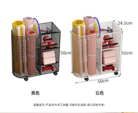 健身运动器材收纳架家用可移动瑜伽垫泡沫轴收纳筐夹缝哑铃放置架