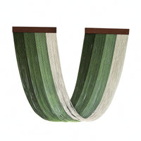 Tapestry with Wooden Bar Woven Fringe Wall Hanging Textured Macrame Wall Hanging with Wooden for Bedroom