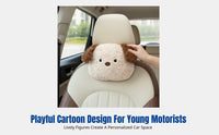 Plush Car Headrest, Cartoon Support Pillow, Cute Neck Pillow, Comfortable Car Interior Accessory