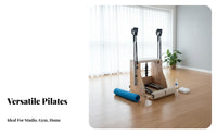 Installation-No Assembly Required Pilates Wunda Chair Padded Seat and Pedals Wunda Chair Stable Wood Frame Fitness Equipment Coil Resistance for Mind-Body Practice Studio, Home Gym