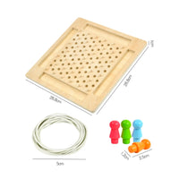 Triangular Peg Board Recessed Storage Wooden Triangle Game Triangle Peg Game Elastic Bands