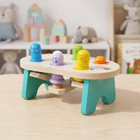 Interactive Wooden Pounding Toy Educational Wooden Toy with Mallet Hands-on Whack-Apeg Game Sturdy for Classroom