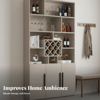 Beverage Rack Cabinet Modern Modern Living Room Display Cabinet Large Capacity Buffet Table with Storage for Homeowners, Adults, Entrance Hallway