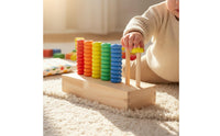 Rainbow Disc Peg Game Educational Rainbow Disc Assembling Game Child-Centered Color Recognition Toy Hand-Vision Coordination