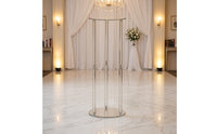 Tall Acrylic Vase Transparent Flower Stand with Round Base Minimalist Acrylic Display Riser for Wedding Planners, Table Centerpieces, Weddings