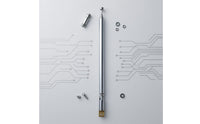 Mounting Base Telescoping Radio Antenna Silver Finish Metal Radio Antenna Slim