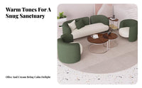 Soft Texture Curved Boucle Settee space-saving Size Modern Curved Sofa luxurious Comfort Loveseat Minimalist aesthetic for Small Space Owners, Apartment Dwellers, Reception Area, salon, Living Room, Office