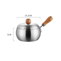 Stainless Steel Milk Pot Wooden Handle Stainless Steel Saucepan Dishwasher Kitchenware