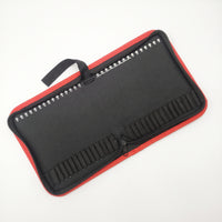 Bit Storage Pouch Fold-out Screwdriver Bit Organizer Tool Pouch with Elastic Slots Zippered Organizador Para Brocas Compact