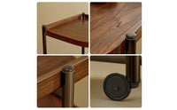 Rolling Side Table Compact Side Table with Wheels Mobile Rolling Cart with Wheels for Living Room, Bedroom