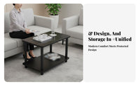 Minimalist Design 2-Tier End Table Sturdy and Stable 2-Tier Rectangular End Table Easy Assembly Home Furniture High Weight Capacity for Office Managers, Homeowners, Apartment Dwellers, Reception Area, Living Room, Bedroom, Entryway