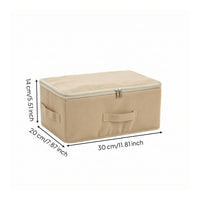 Storage Box with Zipper Lid Collapsible Textile Storage Box with Lid Closet Organizer Lidded Dustproof for Wardrobe, Bedroom