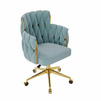 Elegant design Scalloped rear Task Chair Shell-Shaped rearrest Vanity Seat 360° rotate Seating Furniture Rolling Casters for Makeup lovers, Home Office Workers, Students, Bedroom, changing area