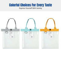 Transparent Waterproof Storage Bag, Large Capacity PVC Document Organizer, Portable Handle, Student Exam Holder