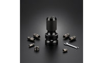 Knurled Grip Hex Square Adapter Spring-Loaded Hex to Socket Adapter Telescoping Sleeve Power Drill Socket Driver Adaptor Anti-Slip