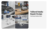 Aluminum Alloy Intake Flap Motor Repair Bracket Threaded Opening Intake Manifold Repair Bracket Mounting Tab Automotive Part Curved Cutout