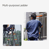 Telescoping Folding Ladder, Multi-Function, Anti-Slip Steel