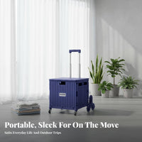 65 L Collapsible Rolling Crate Space-Saving Mobile Storage Multi-Purpose